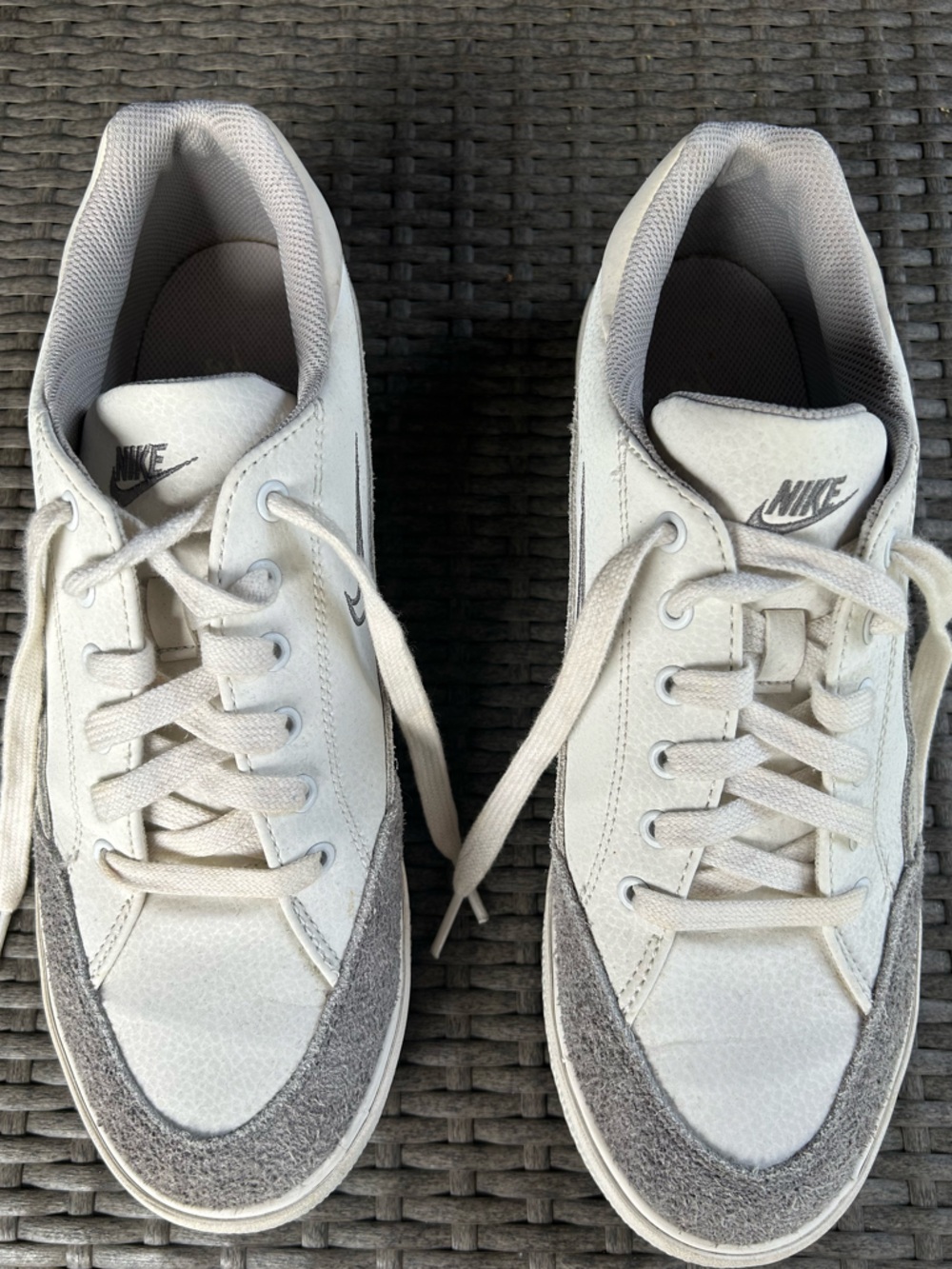 Nike Cream and Gray Low-Top Sneakers